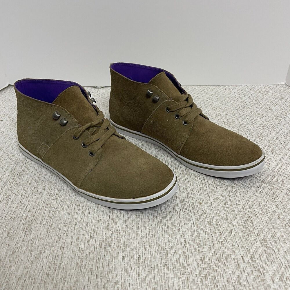 Vans Womens 9 Brown Leather Paisley Print Chukka Boot